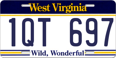 WV license plate 1QT697