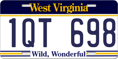 WV license plate 1QT698