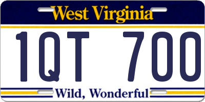 WV license plate 1QT700