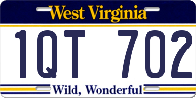 WV license plate 1QT702