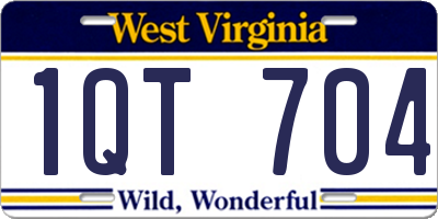WV license plate 1QT704