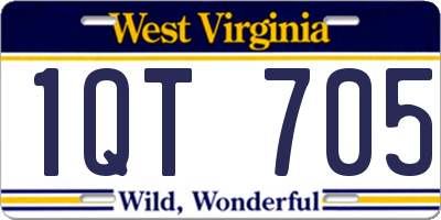 WV license plate 1QT705