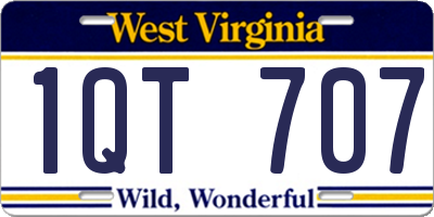 WV license plate 1QT707