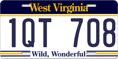 WV license plate 1QT708