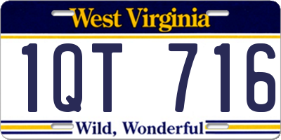 WV license plate 1QT716