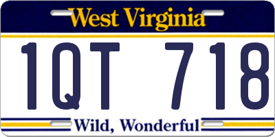 WV license plate 1QT718