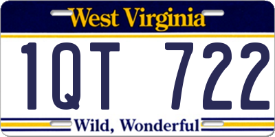 WV license plate 1QT722