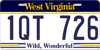 WV license plate 1QT726
