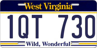 WV license plate 1QT730