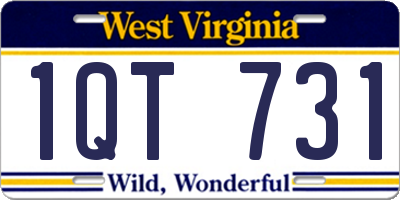 WV license plate 1QT731