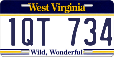 WV license plate 1QT734