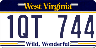 WV license plate 1QT744