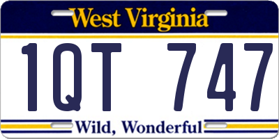 WV license plate 1QT747