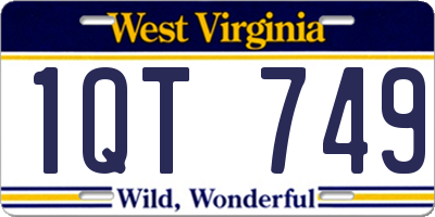 WV license plate 1QT749