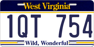 WV license plate 1QT754