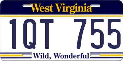 WV license plate 1QT755