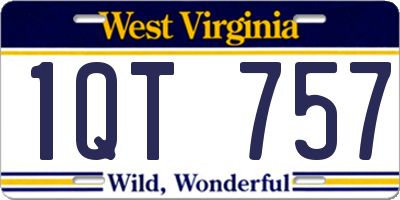 WV license plate 1QT757