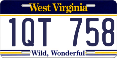 WV license plate 1QT758