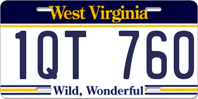 WV license plate 1QT760