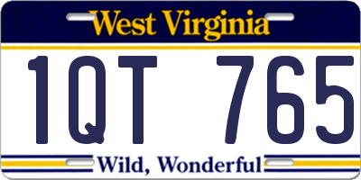 WV license plate 1QT765