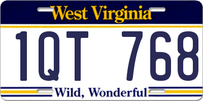 WV license plate 1QT768