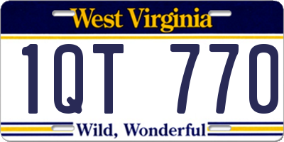 WV license plate 1QT770