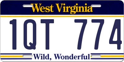 WV license plate 1QT774