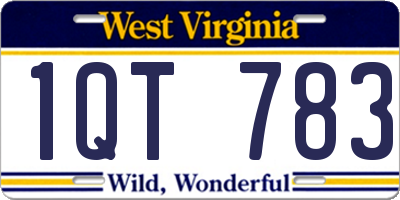 WV license plate 1QT783