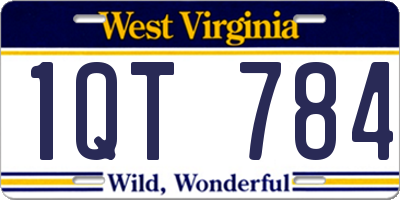 WV license plate 1QT784
