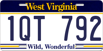 WV license plate 1QT792