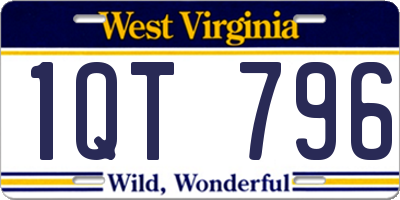 WV license plate 1QT796