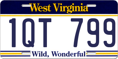 WV license plate 1QT799