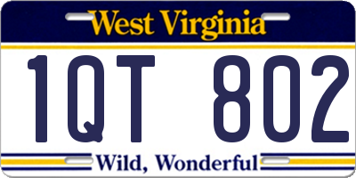 WV license plate 1QT802