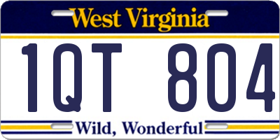 WV license plate 1QT804