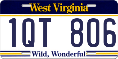 WV license plate 1QT806