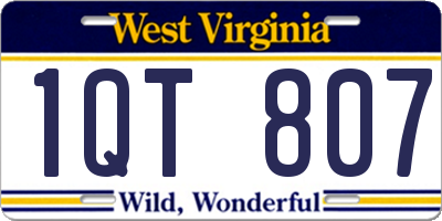 WV license plate 1QT807