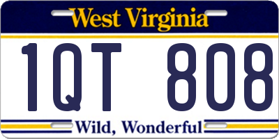 WV license plate 1QT808