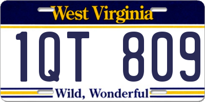 WV license plate 1QT809