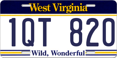 WV license plate 1QT820
