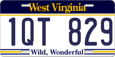 WV license plate 1QT829