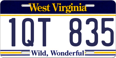 WV license plate 1QT835
