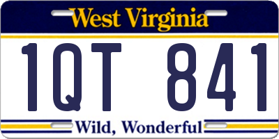 WV license plate 1QT841