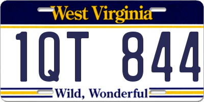 WV license plate 1QT844