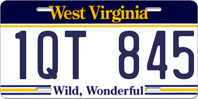 WV license plate 1QT845