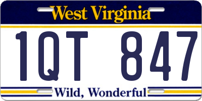 WV license plate 1QT847