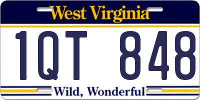 WV license plate 1QT848