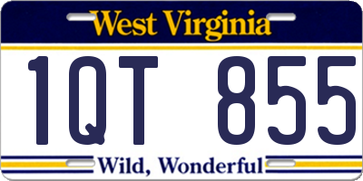 WV license plate 1QT855