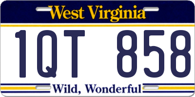 WV license plate 1QT858