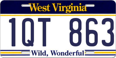 WV license plate 1QT863