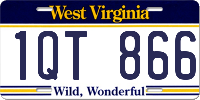 WV license plate 1QT866